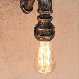 Nostalgia Simple Water Pipe Decorativo Pequeno Luminária de Parede Luz de Parede