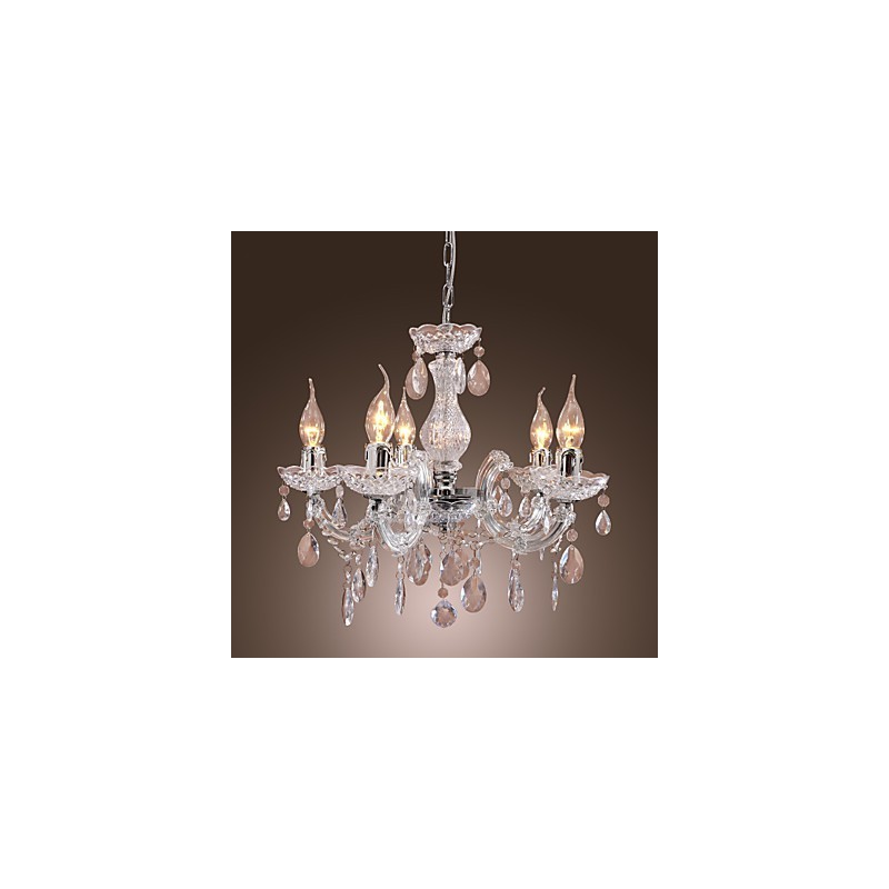 Upligh Chrome Lâmpada de Teto Luz de Vela Luminária de Acrílico Lustre Pingente