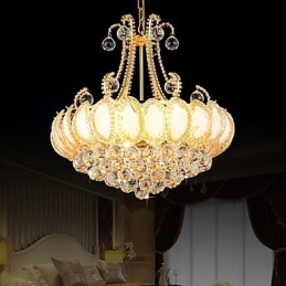 Lustre de luxo moderno com pingente de cristal, diâmetro de 50 cm, contém 8 lâmpadas