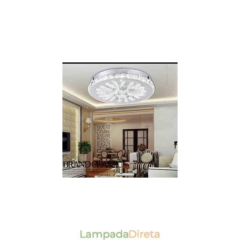Cristal Flush Mount Moderno Contemporâneo Sala de Estar Cama Jantar Crianças Metal