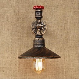 Pintura rústica de chalé para arandelas de parede com luz ambiente