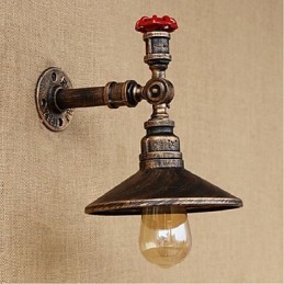 Pintura rústica de chalé para arandelas de parede com luz ambiente