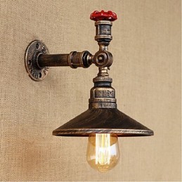Pintura rústica de chalé para arandelas de parede com luz ambiente