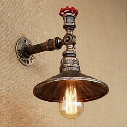 Pintura rústica de chalé para arandelas de parede com luz ambiente