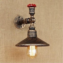 Pintura rústica de chalé para arandelas de parede com luz ambiente