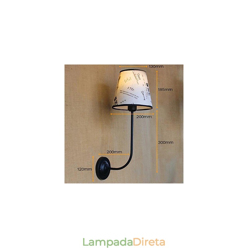 Moderno Contemporâneo Moderno Contemporâneo Acabamento em Óxido Preto Recurso para Lâmpada de Braço Articulado