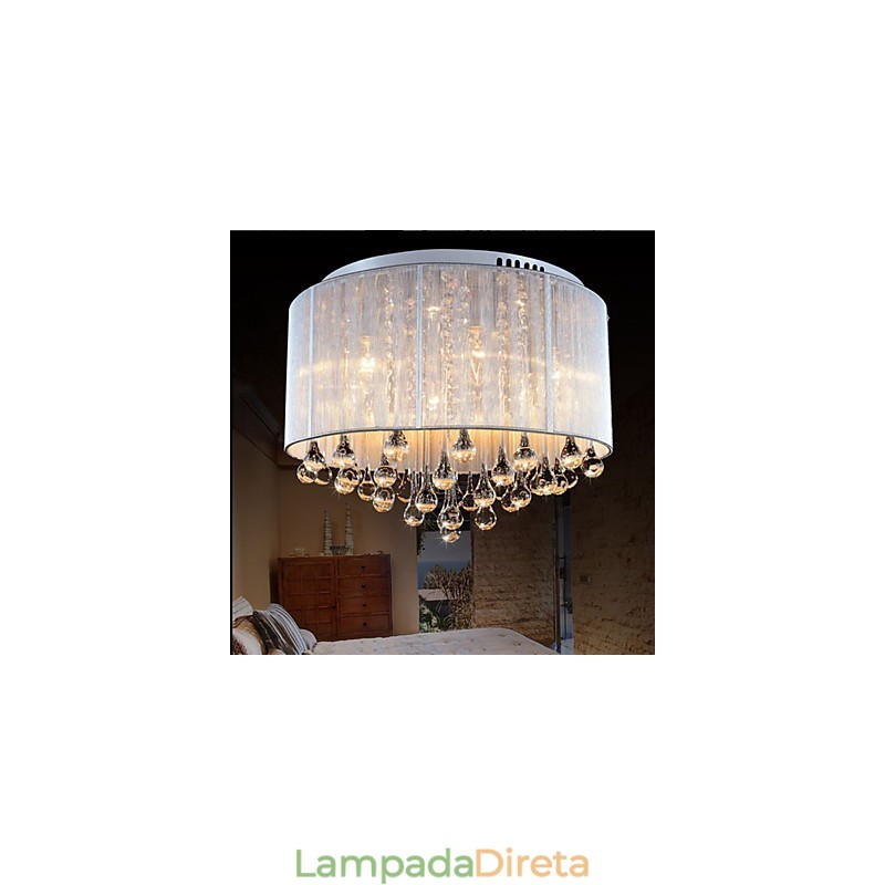 Luminária de teto romântica de cristal K9