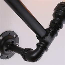 2 Cabeças Vintage Industrial Pipe Wall Lights Preto Luzes Criativas Restaurante Café Bar Decoração iluminação