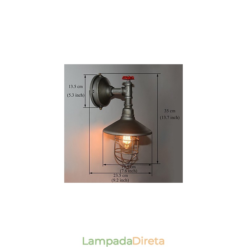 Nova luminária de parede estilo loft retrô vintage industrial Edison luminária pendente