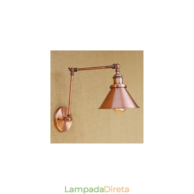 Braço longo Meio ferrugem Retro Criativo Nostalgic Retrátil Dobrável Arandelas de Parede Luz de Parede