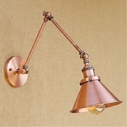 Braço longo Meio ferrugem Retro Criativo Nostalgic Retrátil Dobrável Arandelas de Parede Luz de Parede