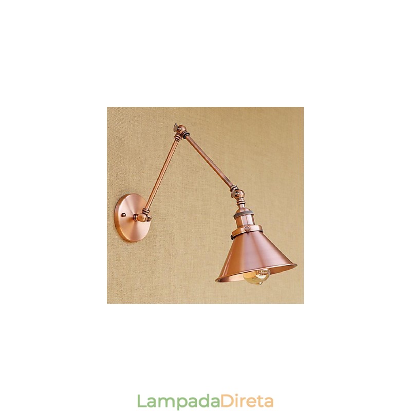 Braço longo Meio ferrugem Retro Criativo Nostalgic Retrátil Dobrável Arandelas de Parede Luz de Parede