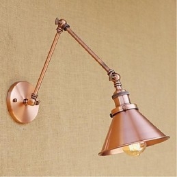 Braço longo Meio ferrugem Retro Criativo Nostalgic Retrátil Dobrável Arandelas de Parede Luz de Parede