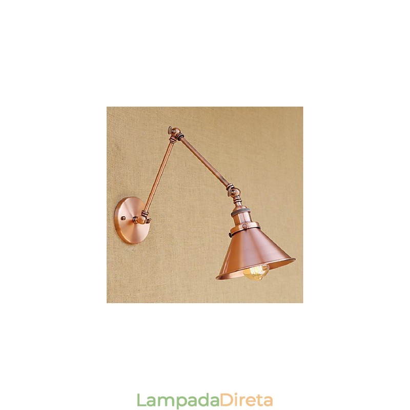 Braço longo Meio ferrugem Retro Criativo Nostalgic Retrátil Dobrável Arandelas de Parede Luz de Parede