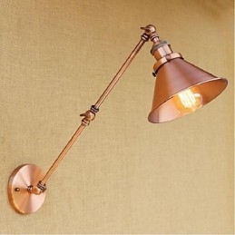 Braço longo Meio ferrugem Retro Criativo Nostalgic Retrátil Dobrável Arandelas de Parede Luz de Parede