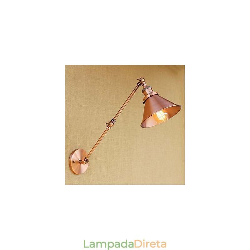 Braço longo Meio ferrugem Retro Criativo Nostalgic Retrátil Dobrável Arandelas de Parede Luz de Parede