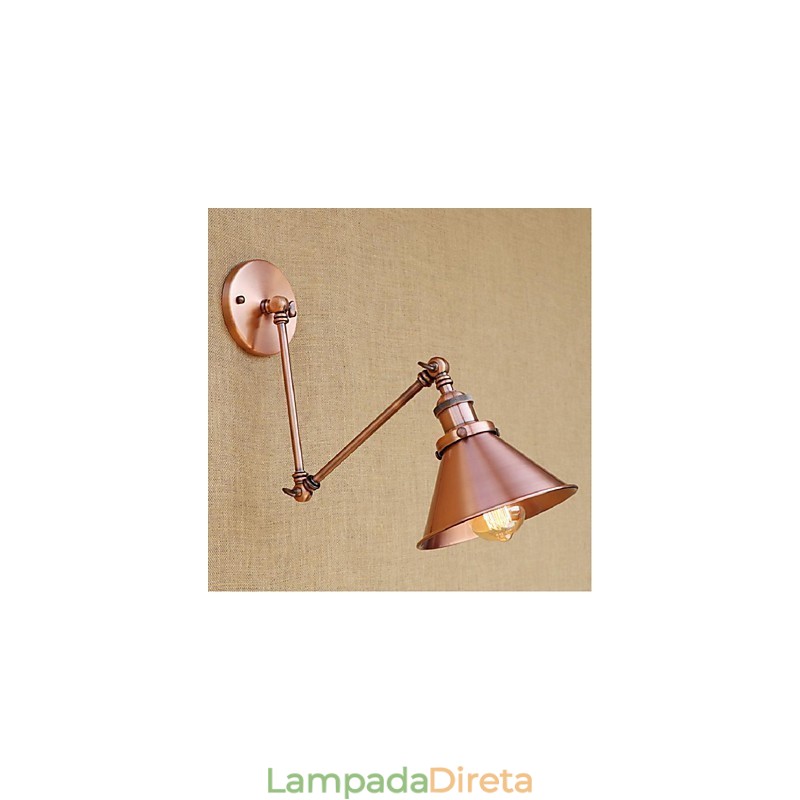 Braço longo Meio ferrugem Retro Criativo Nostalgic Retrátil Dobrável Arandelas de Parede Luz de Parede