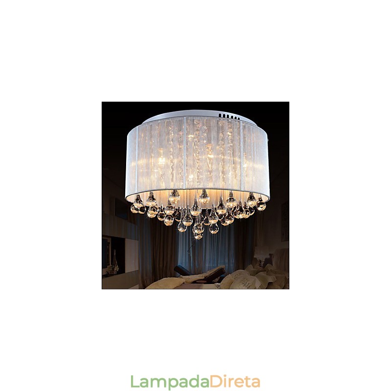 Luminária de teto romântica de cristal K9