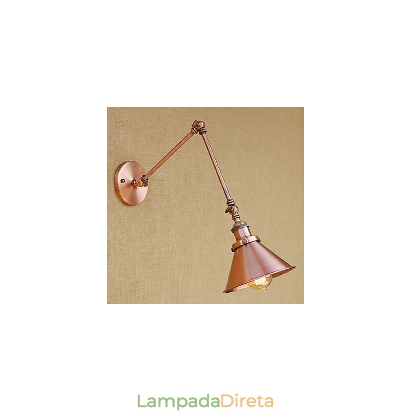 Braço longo Meio ferrugem Retro Criativo Nostalgic Retrátil Dobrável Arandelas de Parede Luz de Parede