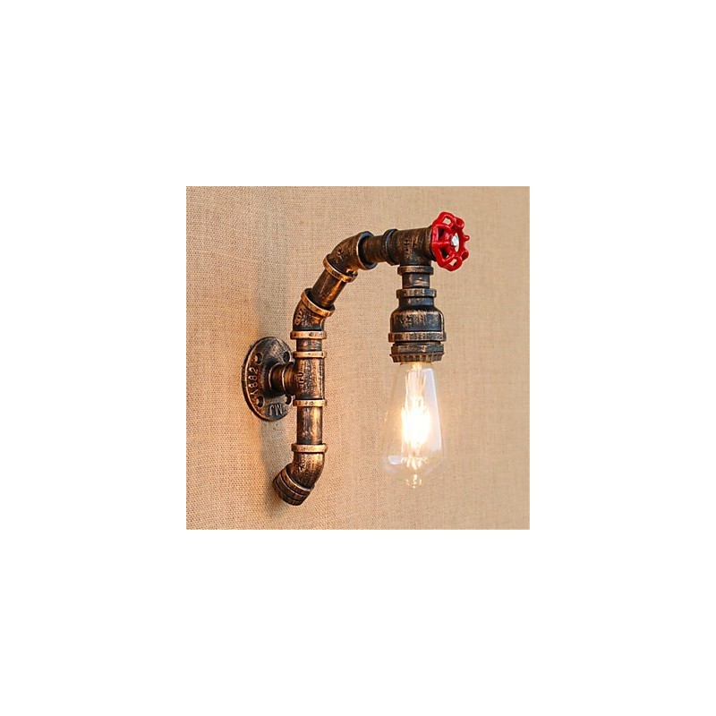 Luminária de parede rústica Lodge Antique Latão para iluminação ambiente
