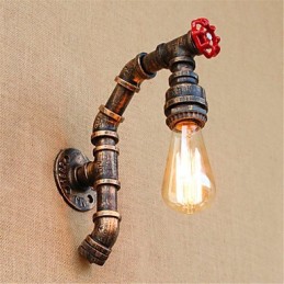 Luminária de parede rústica Lodge Antique Latão para iluminação ambiente