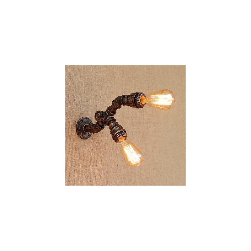 Pintura rústica de chalé para arandelas de parede com luz ambiente