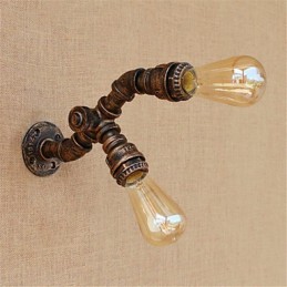 Pintura rústica de chalé para arandelas de parede com luz ambiente