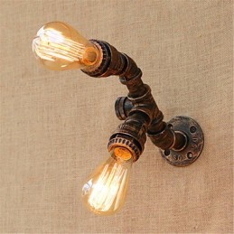 Pintura rústica de chalé para arandelas de parede com luz ambiente