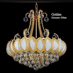 Lustre de luxo moderno com pingente de cristal, diâmetro de 50 cm, contém 8 lâmpadas