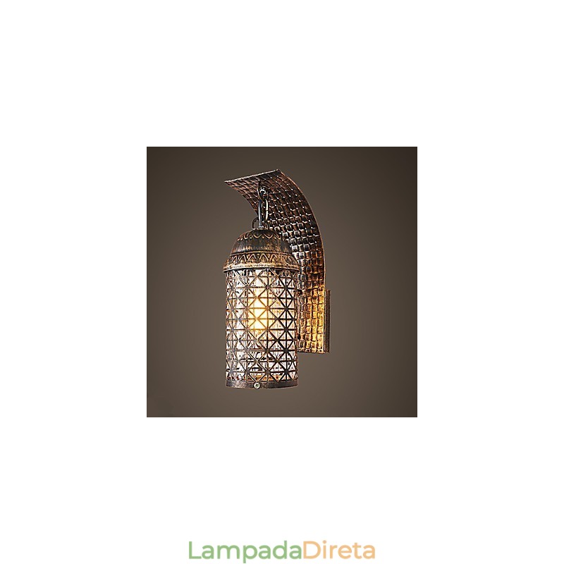 Pintura rústica de chalé para arandelas de parede estilo mini uplight, luminária de parede