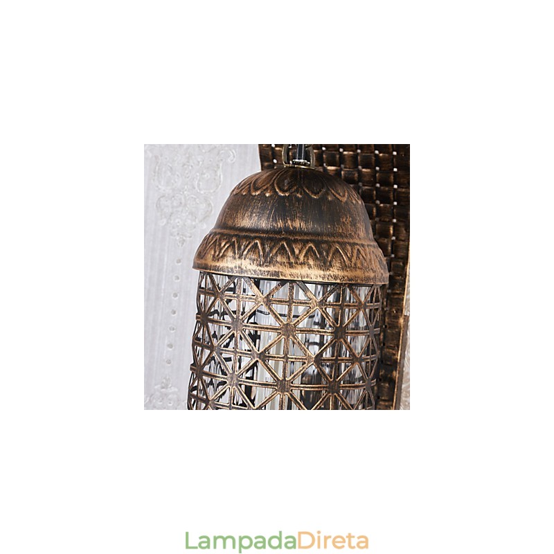 Pintura rústica de chalé para arandelas de parede estilo mini uplight, luminária de parede