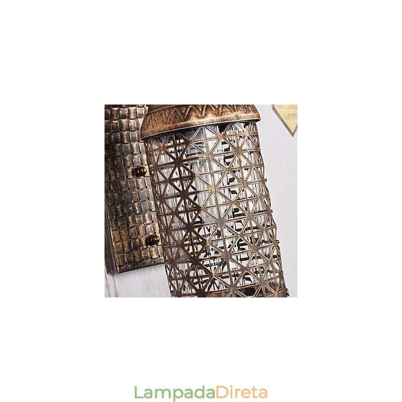 Pintura rústica de chalé para arandelas de parede estilo mini uplight, luminária de parede