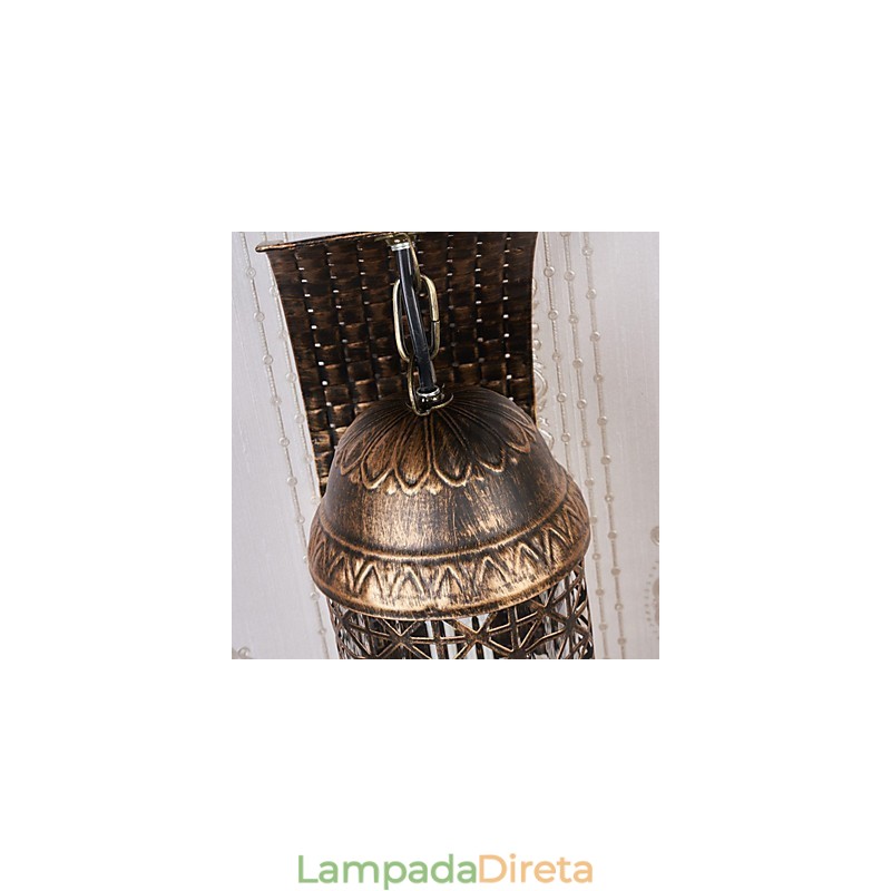 Pintura rústica de chalé para arandelas de parede estilo mini uplight, luminária de parede