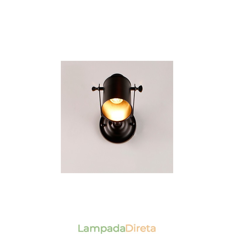 Luminária de parede vintage de metal preto para loft, sala de estar, sala de jantar, corredor, café, bares, luminária de parede