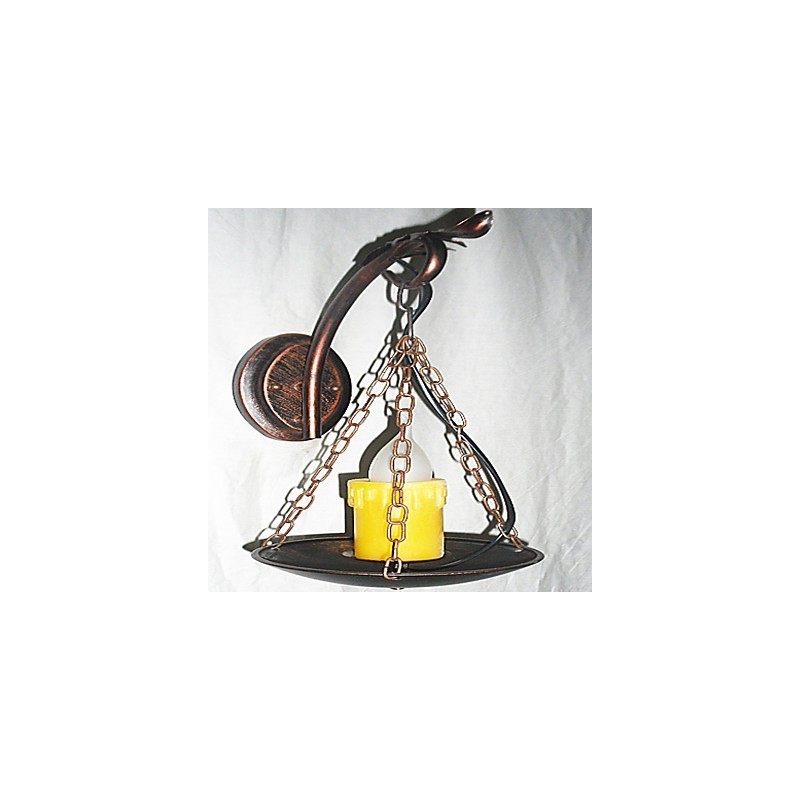 Pintura rústica de chalé para arandelas de parede estilo mini uplight, luminária de parede
