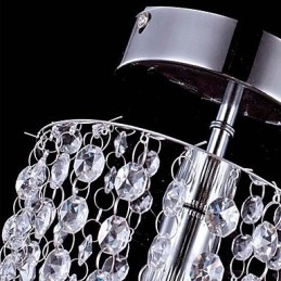 1 Lustre de Cristal Transparente Moderno Cromado K9 com 1 Lâmpada