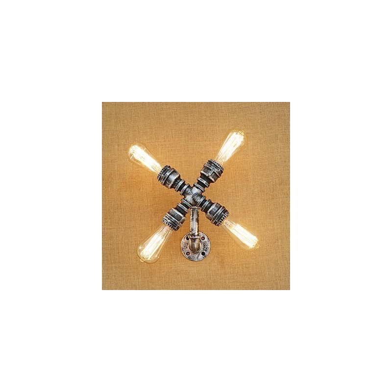 Pintura retrô country para apliques de parede com luz ambiente e braço oscilante