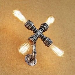 Pintura retrô country para apliques de parede com luz ambiente e braço oscilante