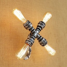 Pintura retrô country para apliques de parede com luz ambiente e braço oscilante