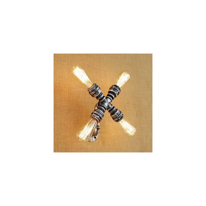 Pintura retrô country para apliques de parede com luz ambiente e braço oscilante