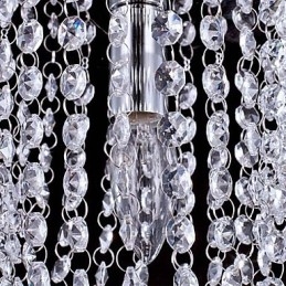 1 Lustre de Cristal Transparente Moderno Cromado K9 com 1 Lâmpada