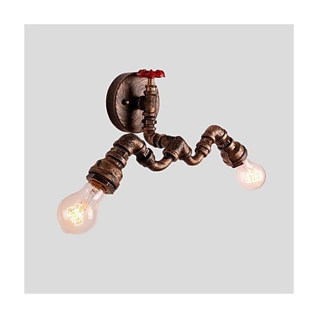 Luminárias de parede de tubo industrial vintage, luzes criativas, restaurante, café, bar, decoração, iluminação com 2 luzes, acabamento pintado Luminárias de parede de tubo industrial vintage, luzes criativas, restaurante, café, bar, decoração, iluminação com 2 luzes, acabamento pintado