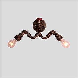 Luminárias de parede de tubo industrial vintage, luzes criativas, restaurante, café, bar, decoração, iluminação com 2 luzes, acabamento pintado