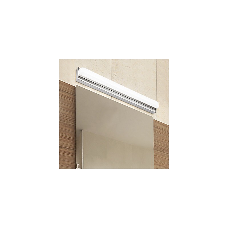 Recurso cromado moderno e contemporâneo integrado para iluminação de banheiro com luz ambiente Luz de parede