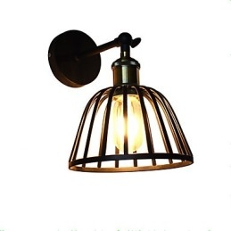 Luminária de parede de aço pintado com luz, decoração de café americano preto e branco, luminária de parede retrô, lâmpada de sabre de luz na parede