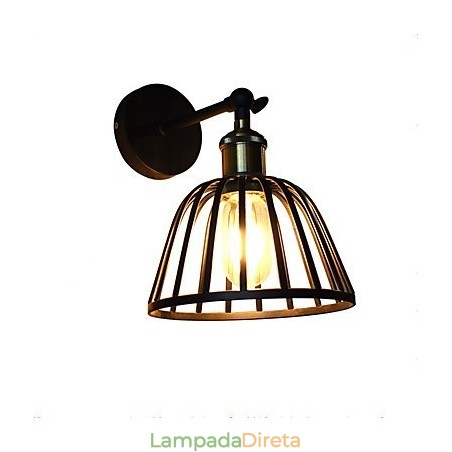 Luminária de parede de aço pintado com luz, decoração de café americano preto e branco, luminária de parede retrô, lâmpada de sabre de luz na parede Luminária de parede de aço pintado com luz, decoração de café americano preto e branco, luminária de parede retrô, lâmpada de sabre de luz na parede