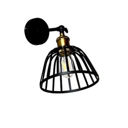 Luminária de parede de aço pintado com luz, decoração de café americano preto e branco, luminária de parede retrô, lâmpada de sabre de luz na parede