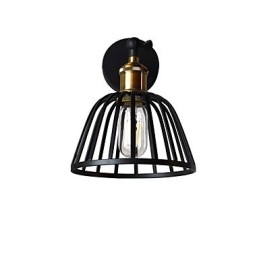Luminária de parede de aço pintado com luz, decoração de café americano preto e branco, luminária de parede retrô, lâmpada de sabre de luz na parede