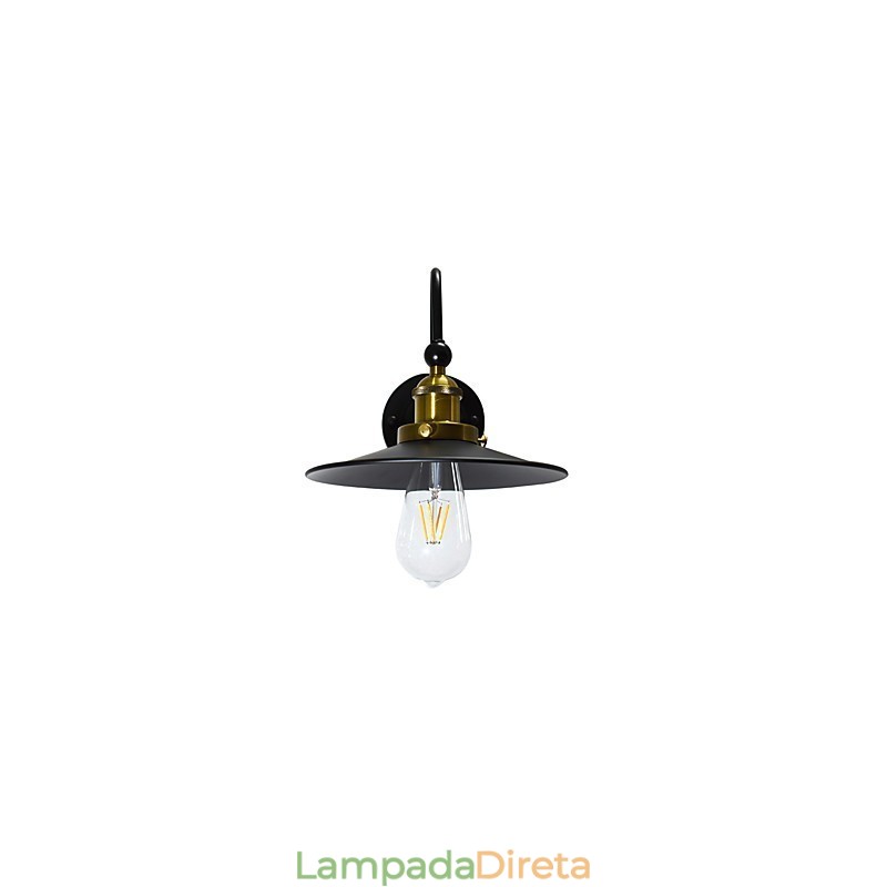 Luminária de parede Arandelas de parede Luminária de parede de ferro Lâmpada de parede sabre de luz preta muda na parede
