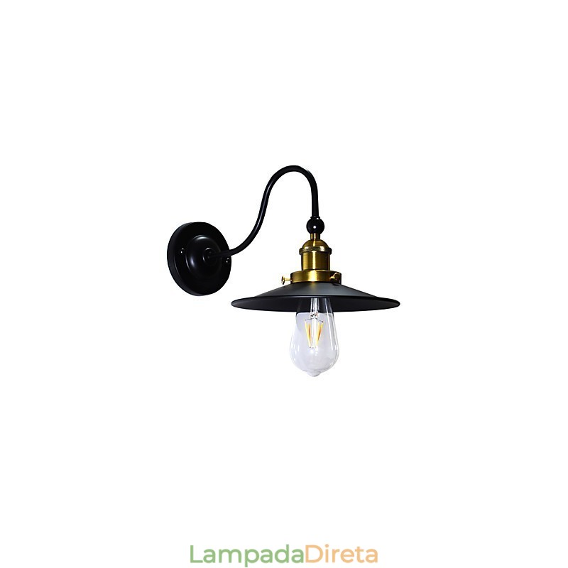 Luminária de parede Arandelas de parede Luminária de parede de ferro Lâmpada de parede sabre de luz preta muda na parede